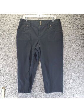 Liz & Co. Jeans Womens Size 12 Black Stretch Cotton Blend Denim Capri